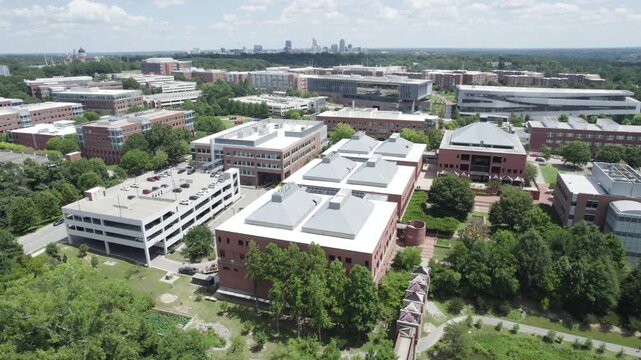 Aerial shot of NC State University