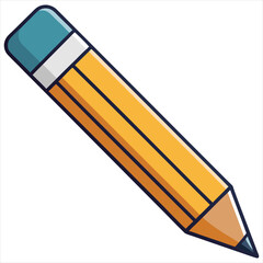 Pencil icon flat design vector isolated, Pencil Icon Flat Design. Pen Flat Line Icon with Editable Stroke. Checklist, Clipboard and Pencil Icon Flat Design on White Background. Pencil vector.
