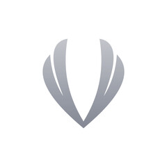 Simple black grey hot air balloon graphic icon. Air balloon flat design. Air balloon transport symbol vector illustration