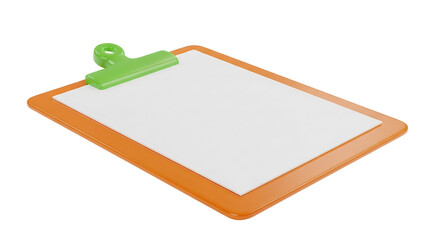 Orange Clipboard with Blank Paper Ready for Business Planning and Data Entry