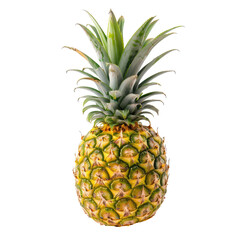 Fototapeta premium Ripe pineapple isolated against black background, showing texture and detail