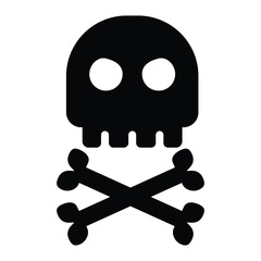 Crossbones Icon Representing Danger or Hazard Warning.