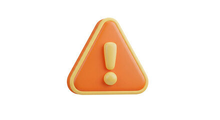 Orange Warning Sign with Exclamation Mark Isolated on White Background Vector Illustration