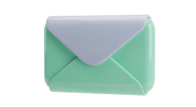 Pastel Green Envelope Icon Isolated on White Background for Email Marketing and Communication