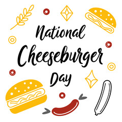 NATIONAL CHEESEBURGER DAY vector illustration