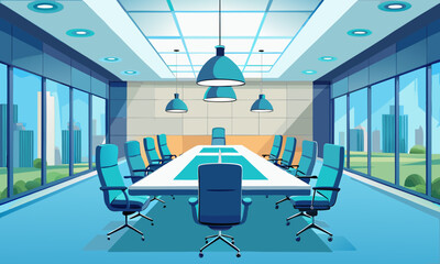 Modern Office Conference Room Vector Design