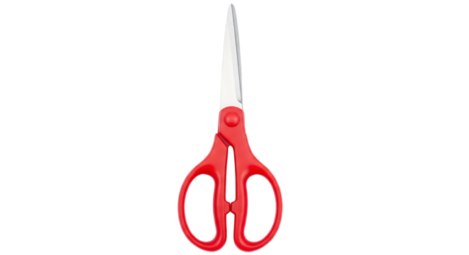 Red Scissors Isolated on White Background Crafting Cutting Tools Office Supplies School Equipment