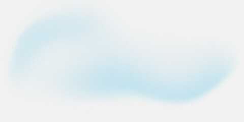 Soft, abstract design with light blue freeform curve on white background. Entire textured, grainy noise effect vintage