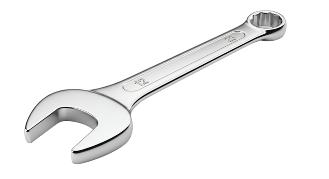 Single Silver Adjustable Wrench Tool Isolated on Black Background for Repair and Maintenance - Powered by Adobe
