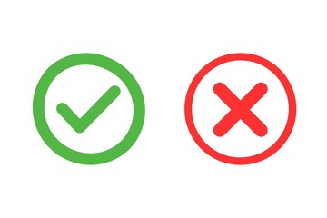 Tick and cross icon set, yes and no icon set 
