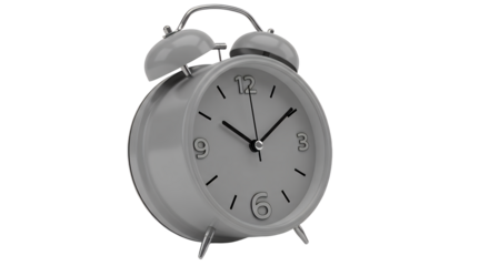Vintage Silver Alarm Clock Isolated on Black Background Time Management and Deadline Concept