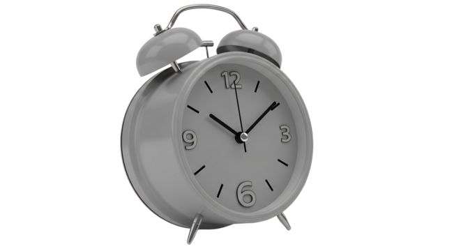 Vintage Silver Alarm Clock Isolated on Black Background Time Management and Deadline Concept