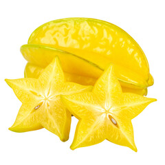Fototapeta premium Juicy yellow lemon slice isolated on a white background