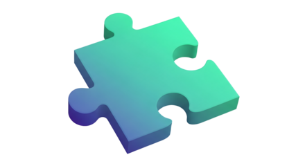 Abstract Puzzle Piece Gradient Vector Illustration Business Strategy Problem Solving Concept