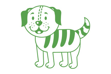 Adorable happy puppy with stripes is looking forward, creating an enjoyable friendly image