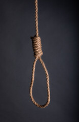 Hanging Noose on Dark Background