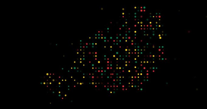 Geometric Niger outline made of animated dots