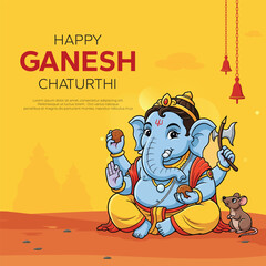 Happy Ganesh Chaturthi indian festival 