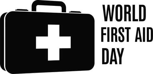 Obraz premium World first aid day illustration featuring a first aid kit, promoting health awareness and emergency preparedness