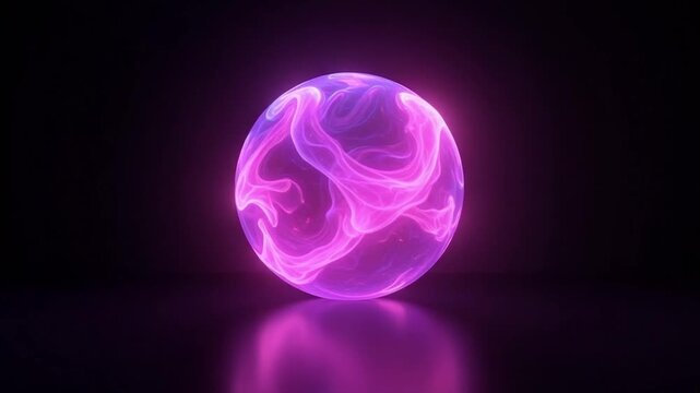 Glowing orb animation: seamless loop of mesmerizing plasma ball with magical energy effects and light 3d render