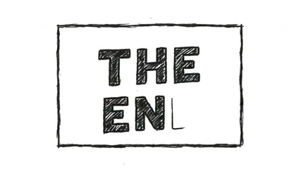 Doodle Style 'The End' Graphic Element Isolated on White.