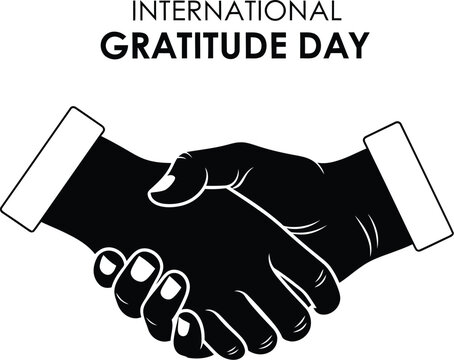 Illustration of a handshake for international gratitude day, expressing appreciation and promoting positive relationships - Powered by Adobe