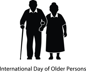 Silhouette of an elderly couple celebrating international day of older persons