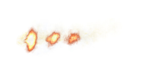 Realistic fire burst from car exhaust with smoke on transparent background. Perfect for tuning visuals, drag racing, drift effects, anti lag systems and high performance car promo