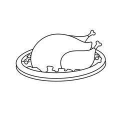 A white plate with a piece of meat on it