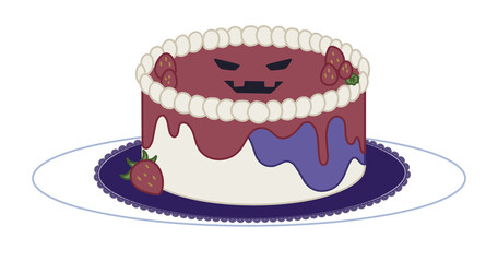 ハロウィンのイチゴのホールケーキ