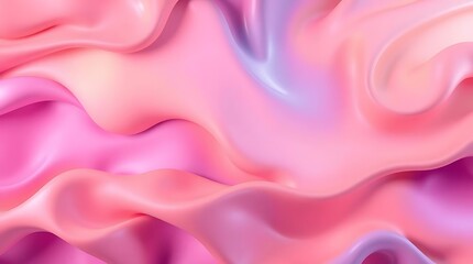 Obraz premium Wavy purple and pink satin flowing liquid textile with soft light and swirl pattern