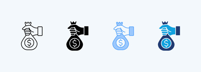 Funding Outline Icon Multiple Style