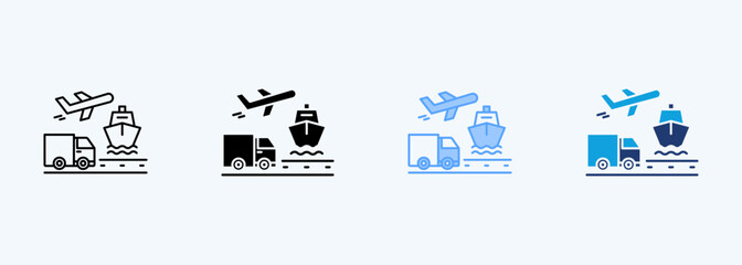 Transportation Outline Icon Multiple Style