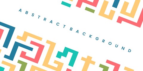 Abstract Colorful Geometric Background Interlocking Shapes Design