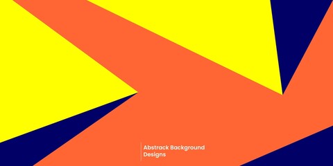 Modern abstract background design with dynamic triangular shapes in vivid yellow and orange against a deep blue, part of graphic illustration series 11.
