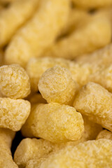corn sticks for eating or making breakfast with milk. corn sticks on a board, closeup