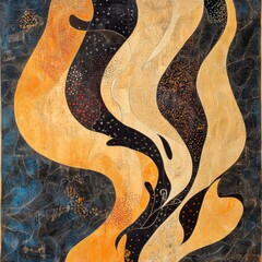 Obraz premium Abstract vector illustration of a vintage grunge background pattern with wavy decorative elements