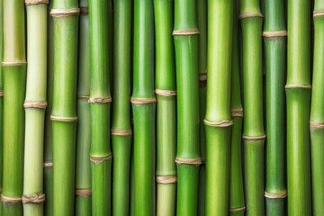 Fototapeta premium Green Bamboo Stalks, A Natural Wall and Japanese Theme