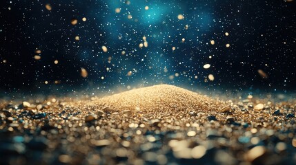 A single grain of sand floating in space, glowing softly, cosmic background, surreal and poetic, cinematic lighting, ultra realistic