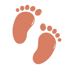 Footprints decoration, baby born stuff vector illustration