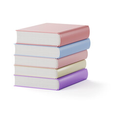 Pile of colorful books design for children. Education, school and library clipart illustration for kids
