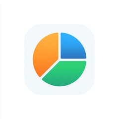 Obraz premium Colorful Pie Chart Icon for Data Analysis, Report Presentation, Business Statistics Scenarios