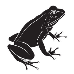 black poison dart frog Silhouette Vector, High Quality Illustration on White Background