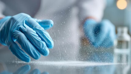 Evidence based procedures guide crime scene investigators using gloves to collect trace powder and particles with forensic precision and focus