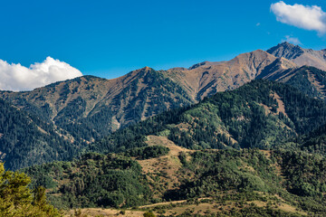 mountain landscape with blue sky
