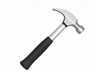 A single metal claw hammer with a non-slip handle, an essential piece of equipment for building, woodworking, and maintenance tasks