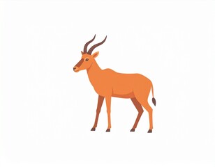 Fototapeta premium Elegant Antelope Illustration on White A Wildlife Portrait