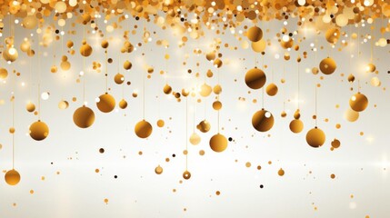 Golden Ornaments Suspended with Strings create an Elegant Festive Feeling