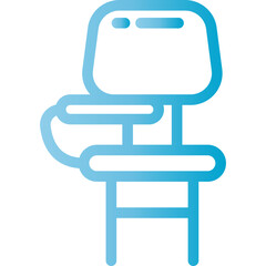 Modern school chair icon for education and learning resources.