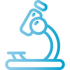 Modern microscope icon for science, research, and medical projects